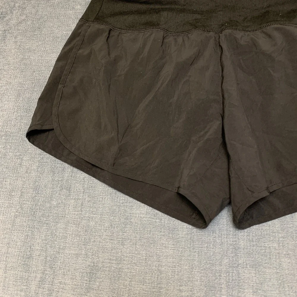 Nike Dri Fit Running Shorts Womens Small Black Stretch Logo Elastic Waist Sport